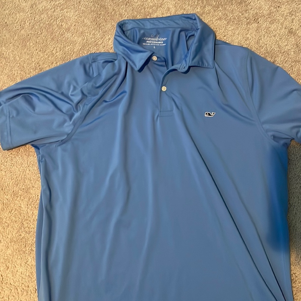 Vineyard vines Carolina blue golf shirt
